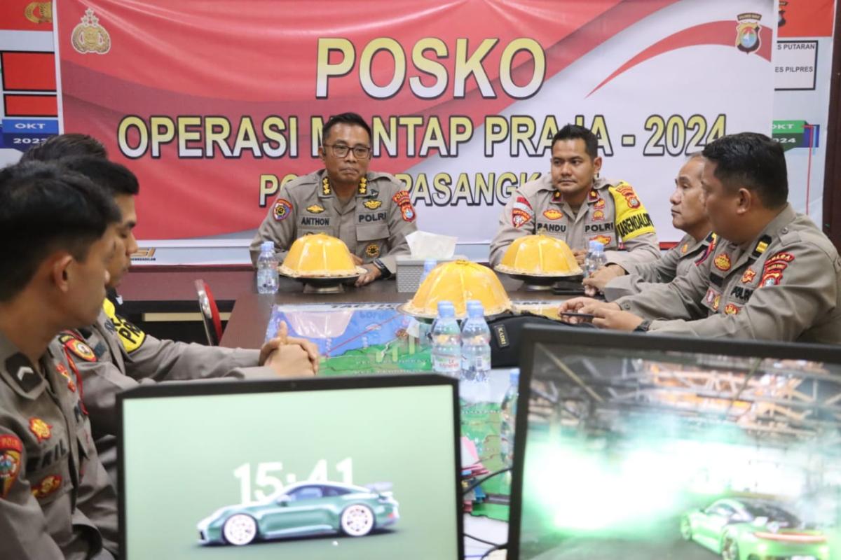 Tim Wasops Itwasda Polda Sulbar Cek Pos Pengamanan Ops Lilin Marano 