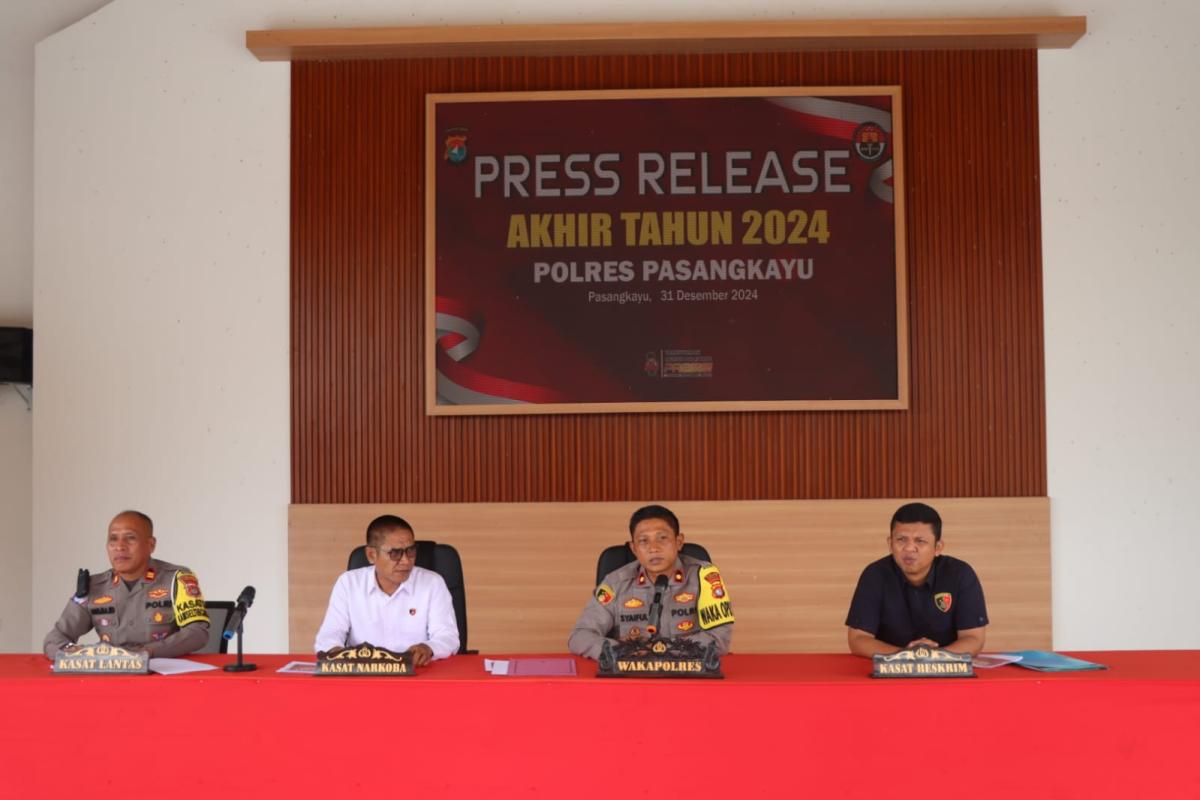 Press Release Akhir Tahun, Gangguan Kamtibmas di Pasangkayu Alami Penurunan