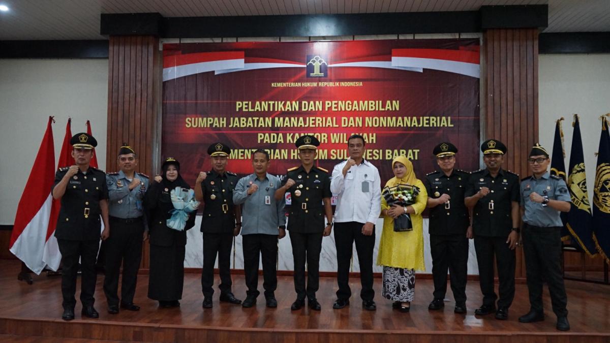 Kakanwil Kemenkum Sulbar Lantik Sejumlah Pejabat di Jajaran Kakanwil Kemenkum Sulbar Lantik Sejumlah Pejabat di Jajaran