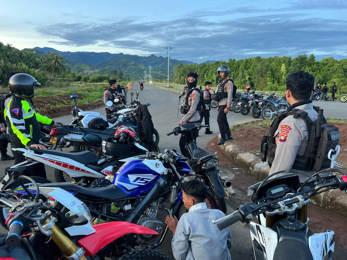 Patroli Rutin Ditsamapta Polda Sulbar, Menjaga Kondusivitas Ramadhan dari Gangguan Balap Liar
