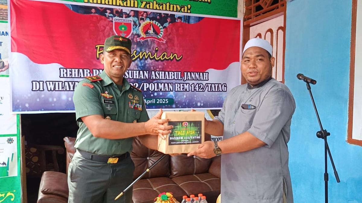 Usai Direnovasi Danrem 142/Tatag Resmikan Panti Asuhan Ashabul Jannah 