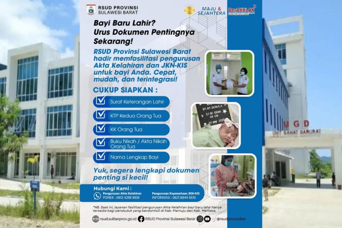 RSUD Sulbar Luncurkan MALABBI, Layanan Terpadu untuk Ibu dan Bayi Baru Lahir