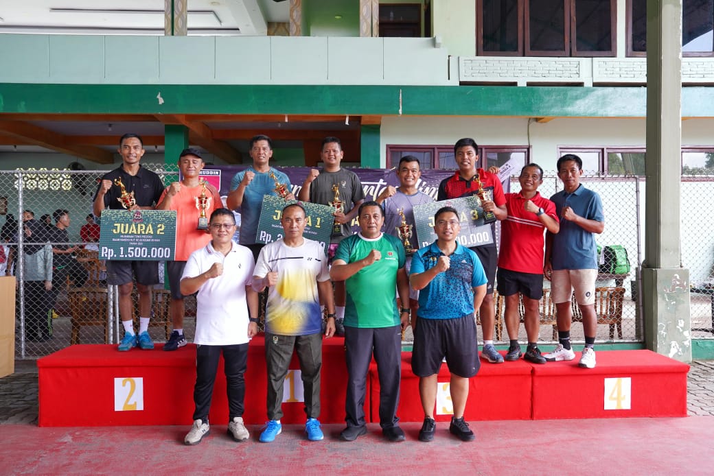 Danrem 142/Tatag Raih Juara 1 Tenis Kelompok Prestasi di HUT ke-68 Kodam XIV/Hasanuddin