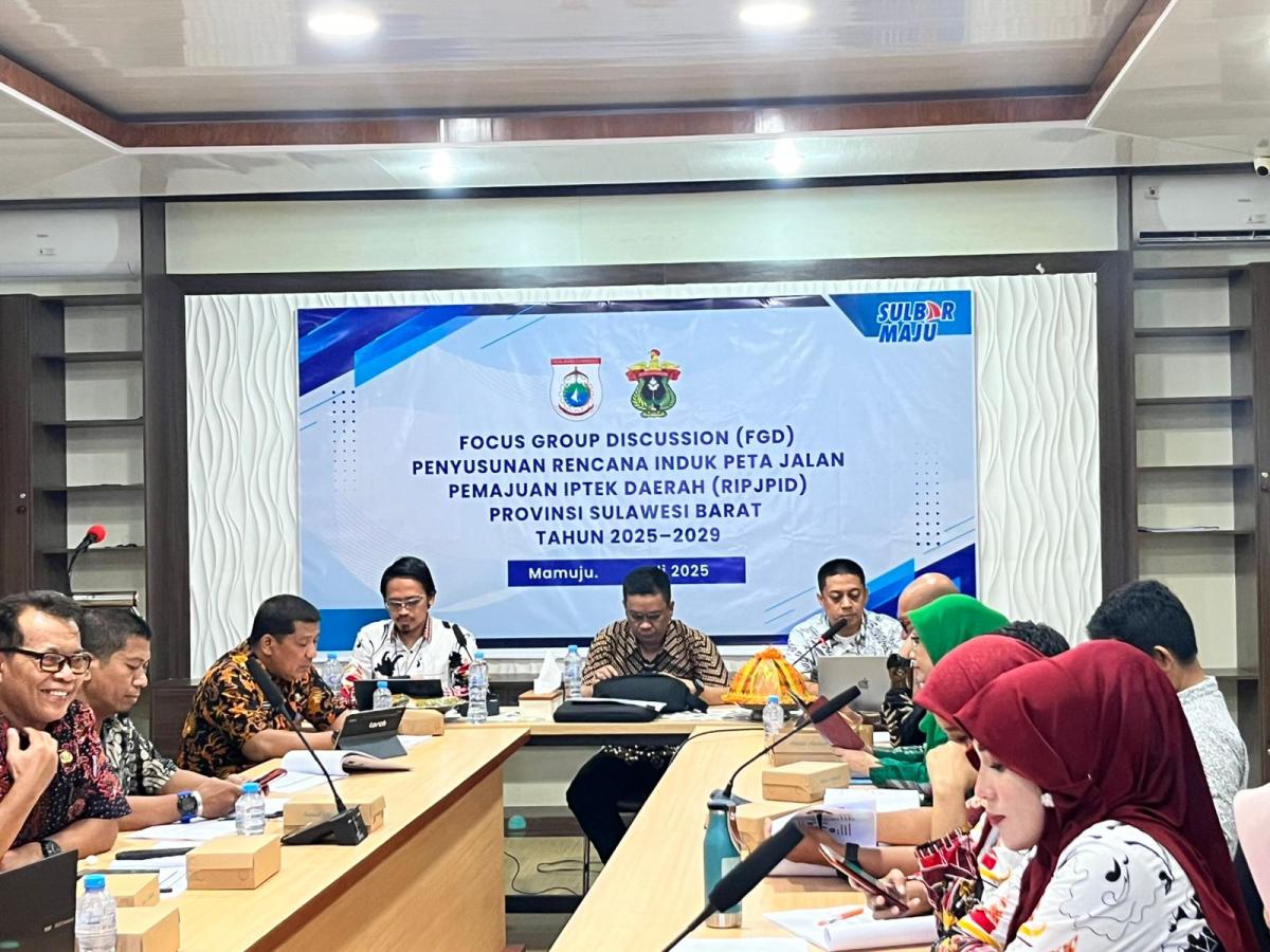 Pemprov Sulbar Susun RIPJPID 2025-2029 untuk Dorong Riset dan Inovasi Berbasis Daerah